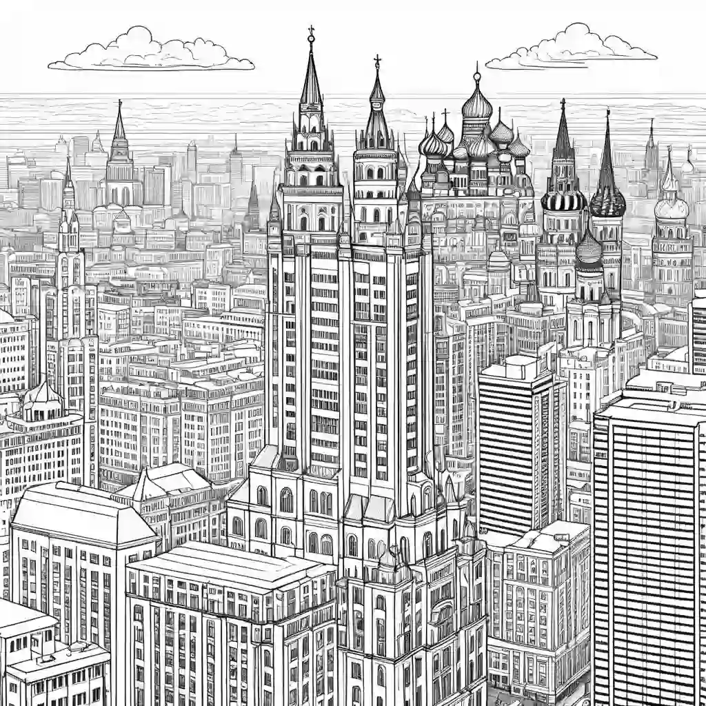 Moscow Cityscape coloring pages